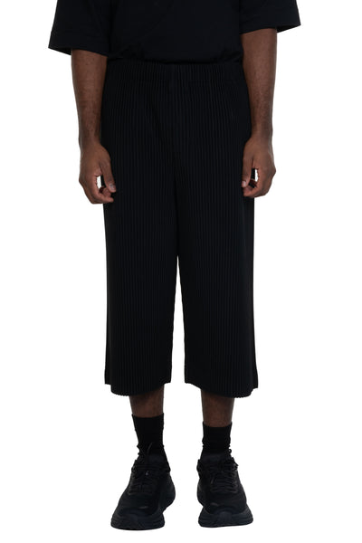 Homme Plissé Pleats Bottoms 1 Cropped Trousers Black | UJNG