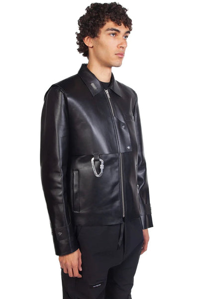 Heliot Emil Zip-Up Leather Jacket for Men | UJNG