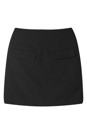 Attempt Black Wool Short Skirt