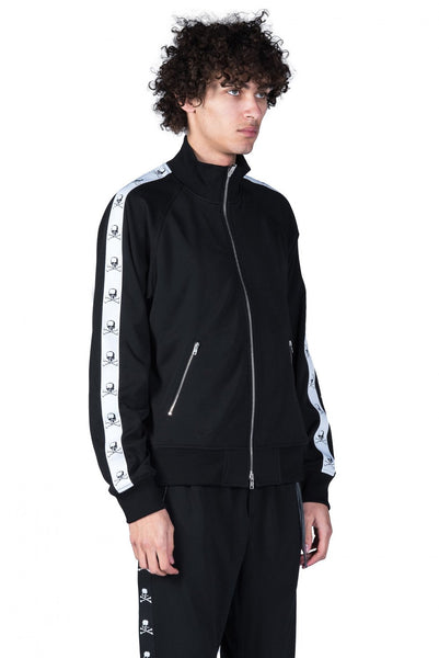 Mastermind World Black Skull Tape Track Jacket for Men UJNG