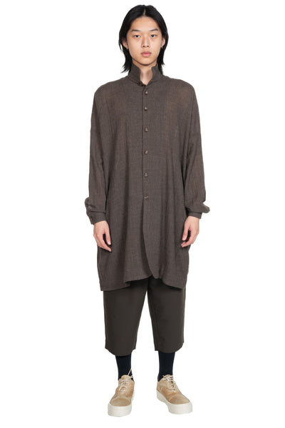 Kar Long Wool Shirt Aubergine Brown | UJNG