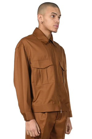 Lownn Brown Tobacco Utility Jacket