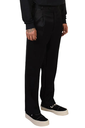 Lownn Split Straight Trousers Black for Men