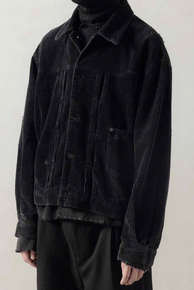 Aged Corduroy Jacket Black
