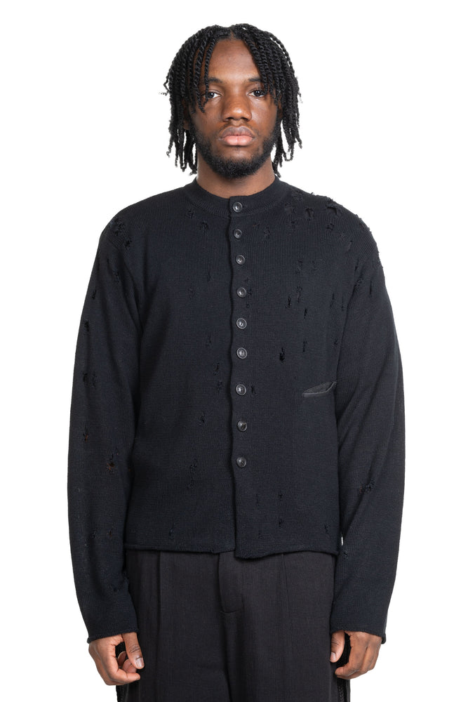 Aged Knit Jacket Black