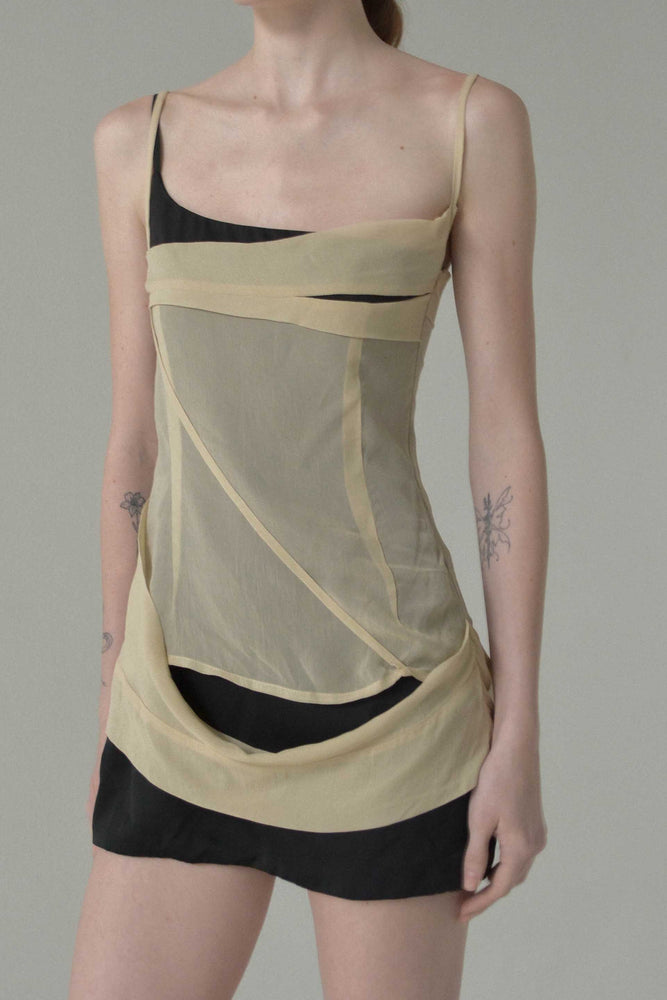 Alvaro Nude Silk Dress Nude Black