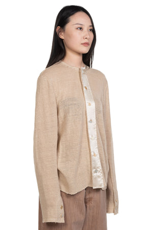Anna Twist Two-Tone Knitted Shirt