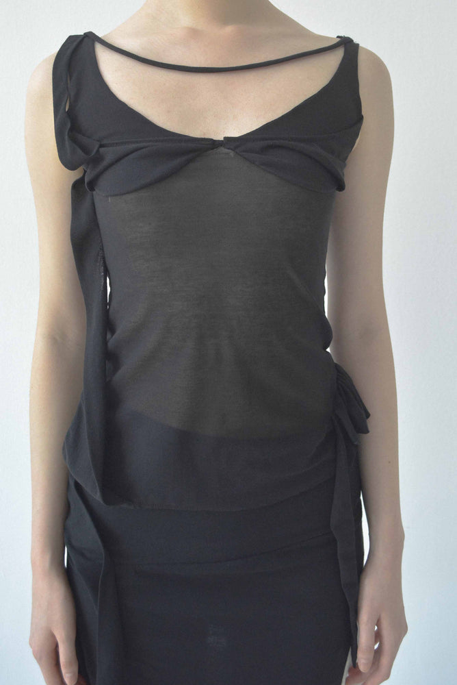 Aphora Sheer Black Top