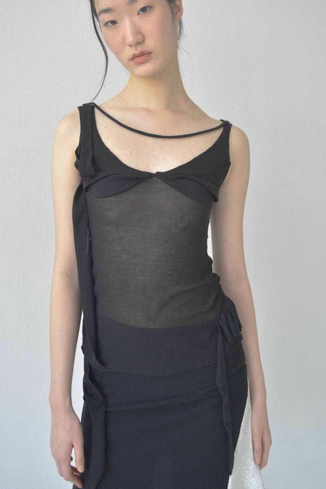 Aphora Sheer Black Top