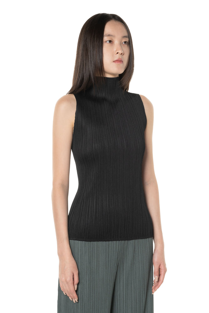 Basic Mock Neck Top Black