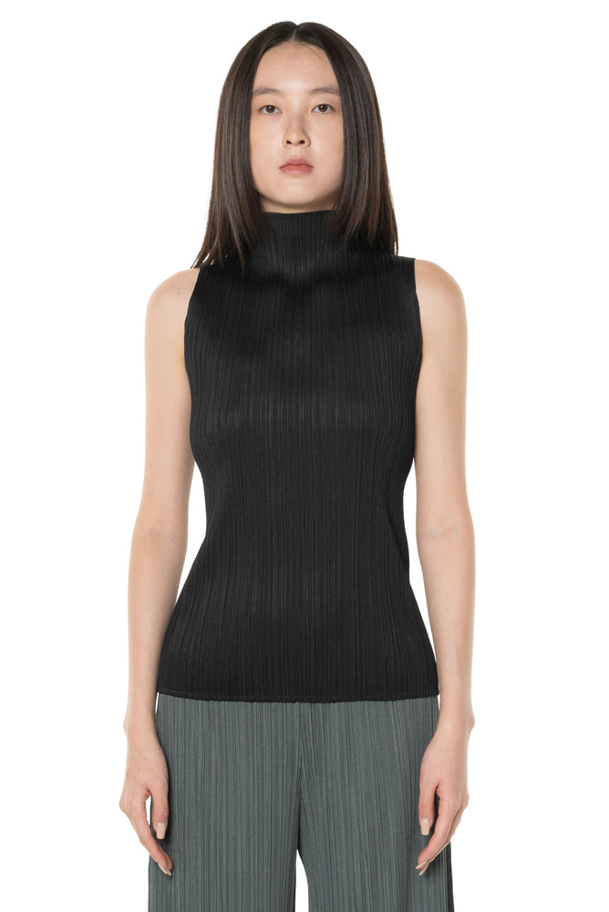 Basic Mock Neck Top Black