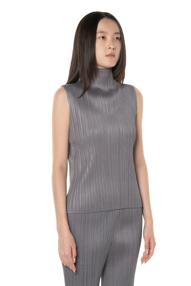 Basic Mock Neck Top Grey