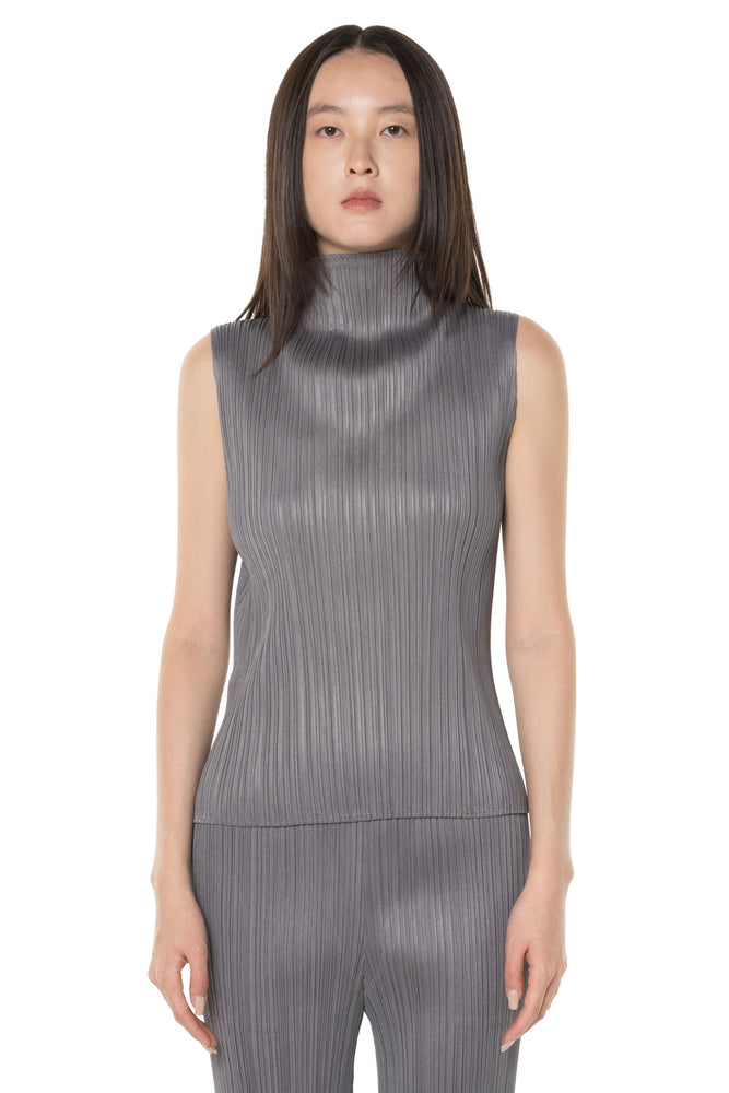 Basic Mock Neck Top Grey