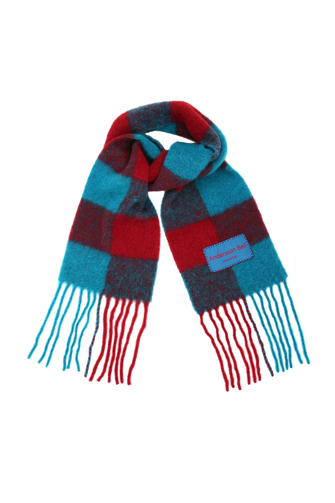 Andersson Bell Check Scarf Red