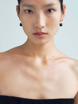Olio e Aceto Black Agate Round Earring