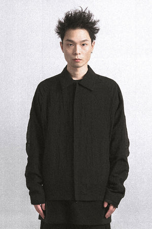 Black Cocoon Shape Translucent Jacket