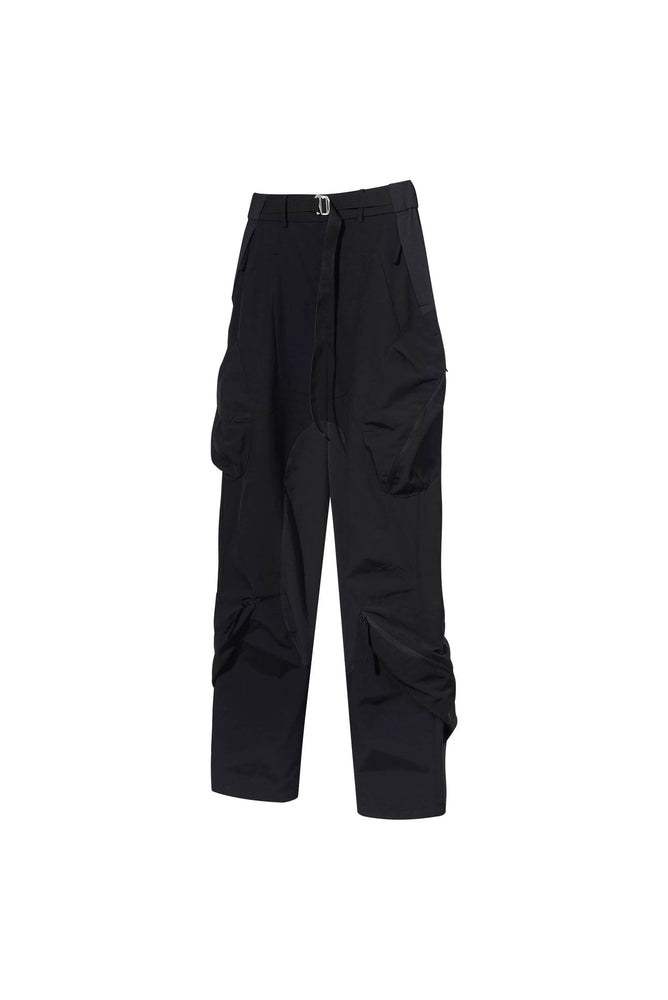 Black Multi-Dimensional Pocket Trousers