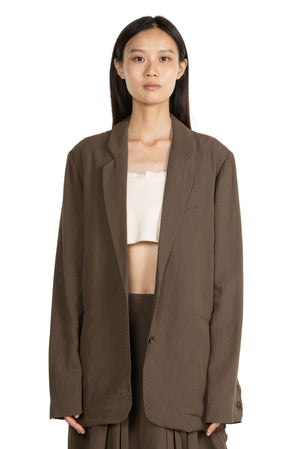 Brown Linen Blazer