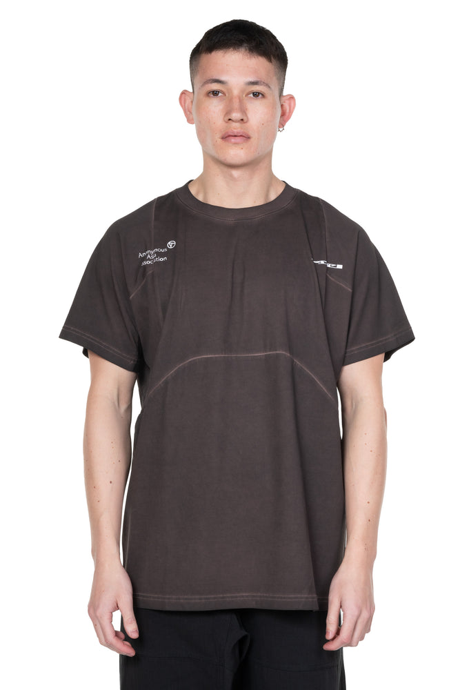 Burgundy Architectural Segmentation Dyed T-shirt