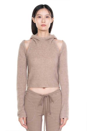 Cashmere Hooded Knitted Tank