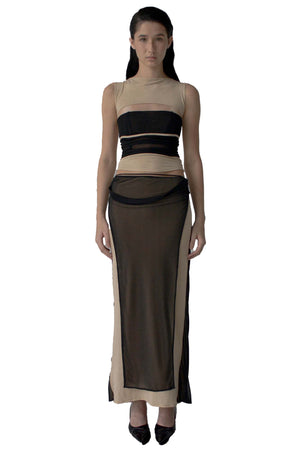 Cavallo Long Skirt Black Nude