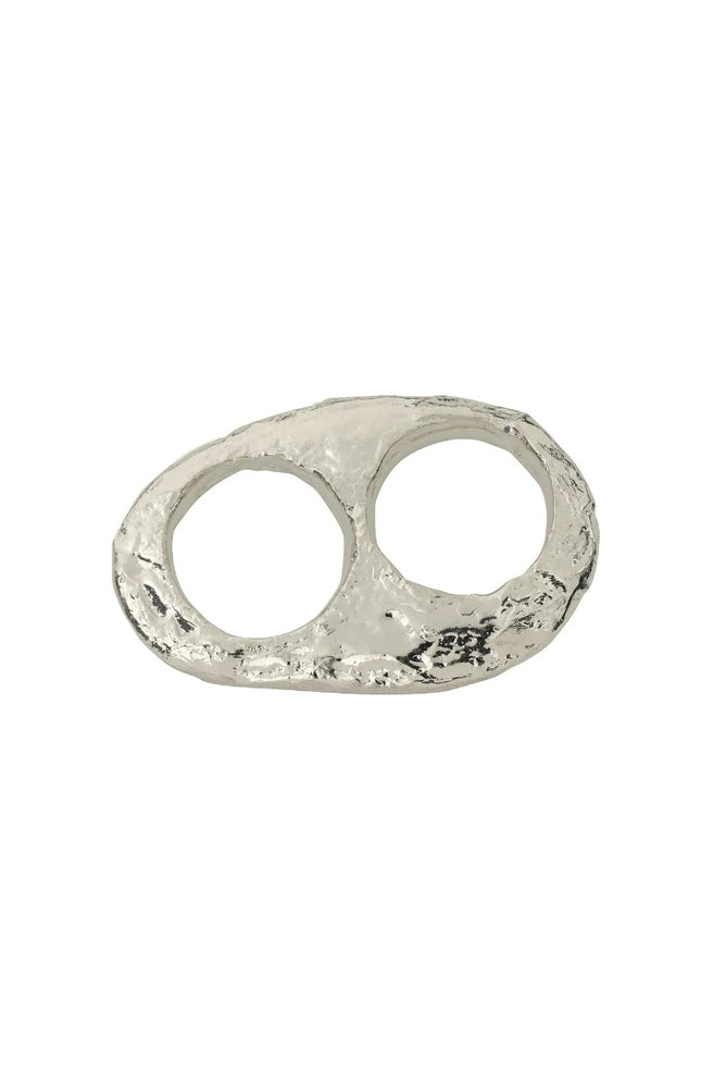 Cavern Single Silver Double Ring