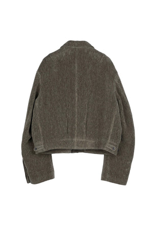 Chenille Cloth Cropped Worker Jacket