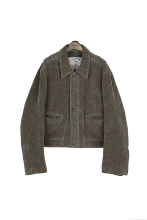 Chenille Cloth Cropped Worker Jacket