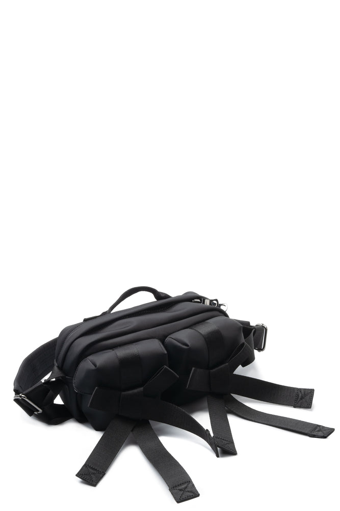 Classic Bow Crossbody Bag with Black Bead