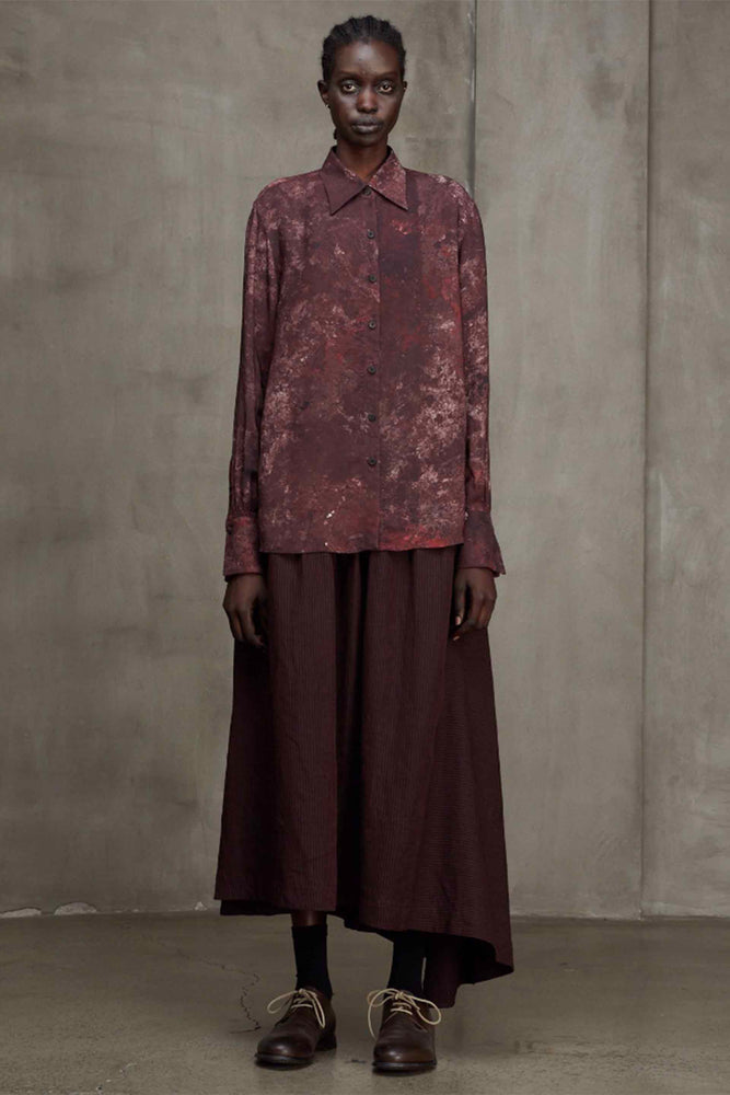 Classic Digital Print Shirt Burgundy