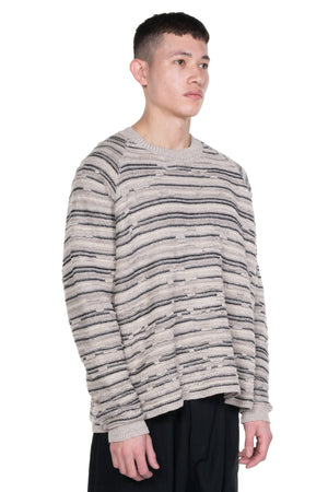 Crewneck Sweater Linen Cotton Beige