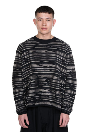 Crewneck Sweater Linen Cotton Black