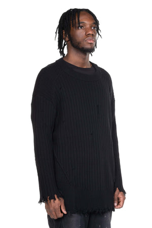 Destroyed Knit Black