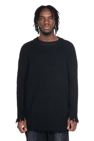 Destroyed Knit Black