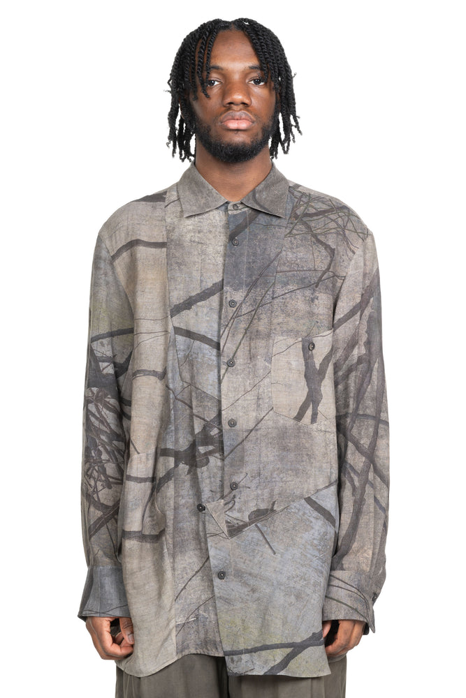 Digital Print Asymmetric Shirt