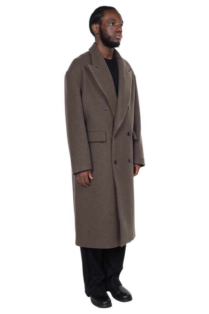Double Breasted Overcoat Wool Cashmere Greige