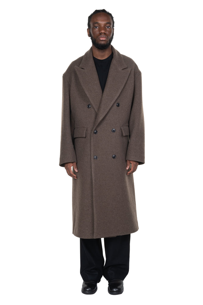 Double Breasted Overcoat Wool Cashmere Greige