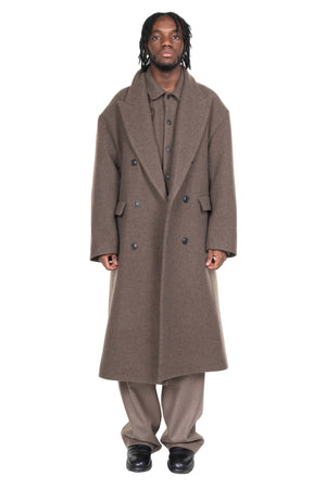 Double Breasted Overcoat Wool Cashmere Greige