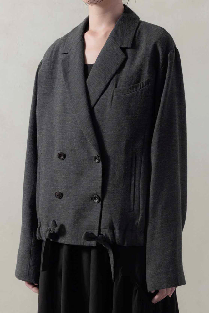 Double Breasted Short Jacket Black