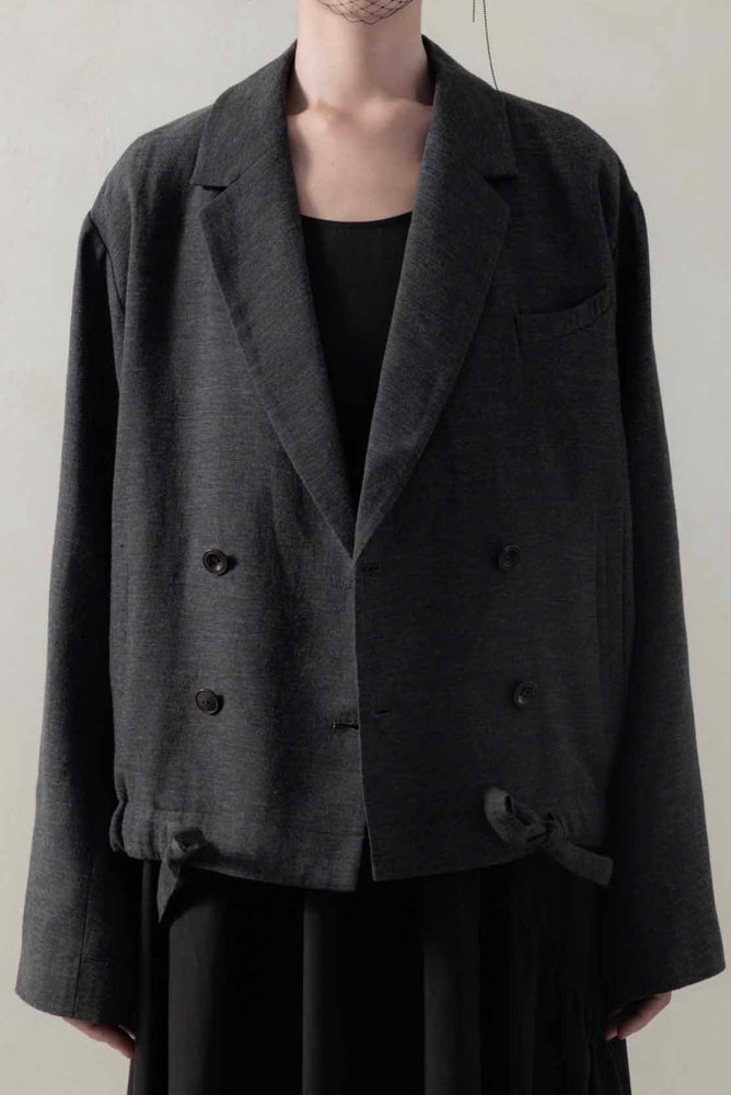 Double Breasted Short Jacket Black