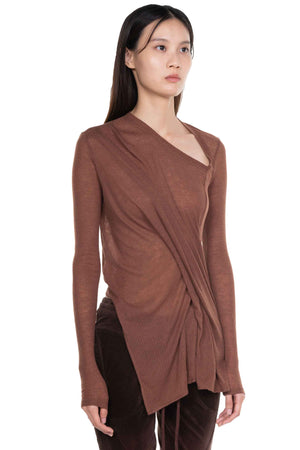 Draped Asymmetric Top Rosewood