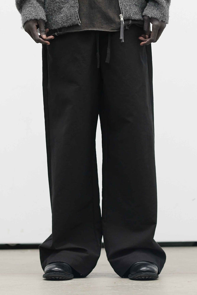Drawstring Straight Trousers Black