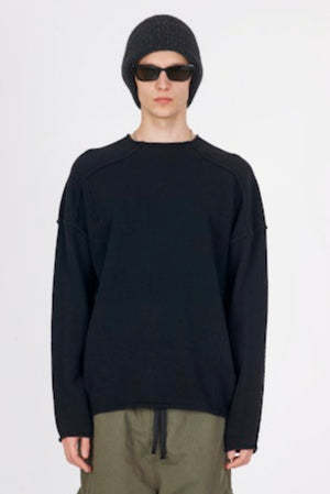 Eco Cashmere Sweater External Stitches Black