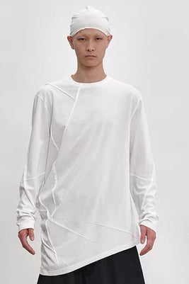 External Seam Long Sleeve T-shirt White