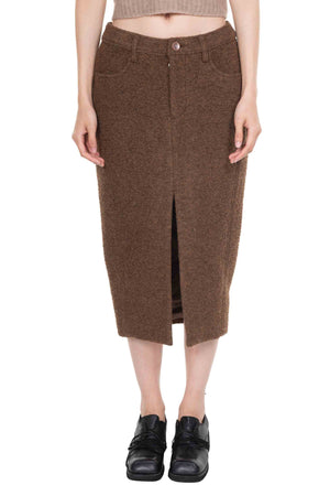 Felt Midi Skirt Umber