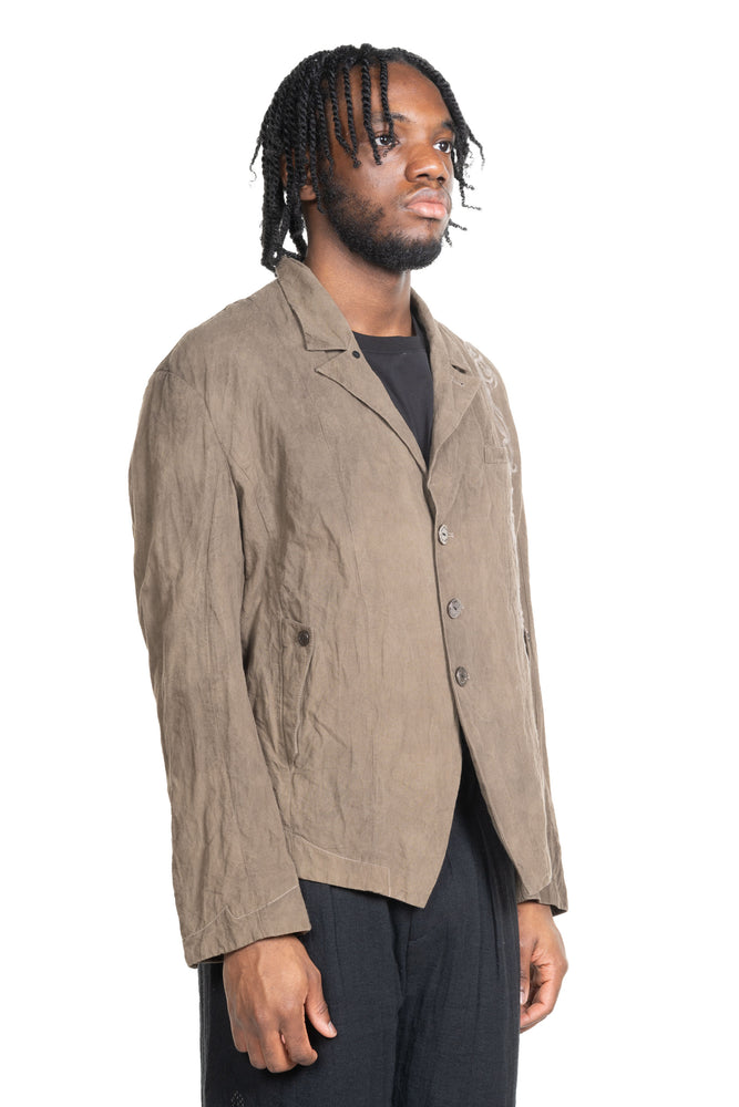 FM Embroidered Blazer Crinkle Dyed Grey