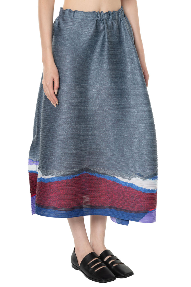 Grainy Colors Skirt Dark Blue Grey