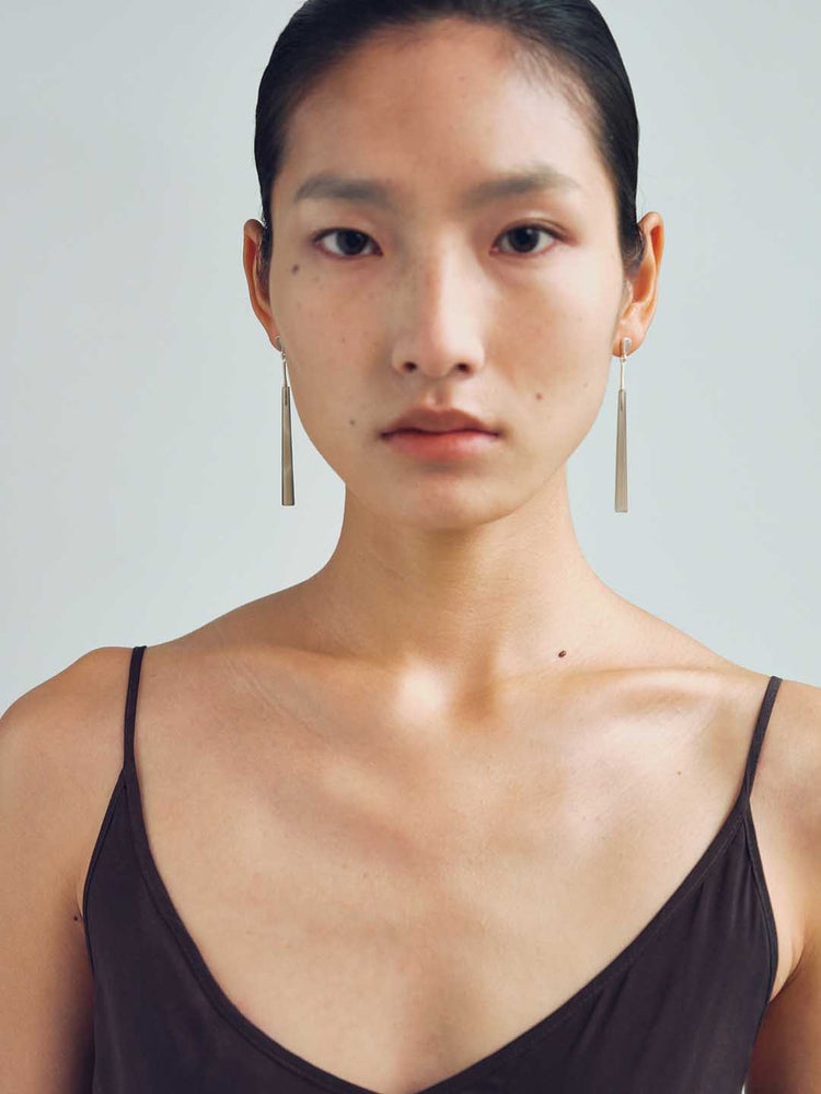 Grey Agate Pillar Earring