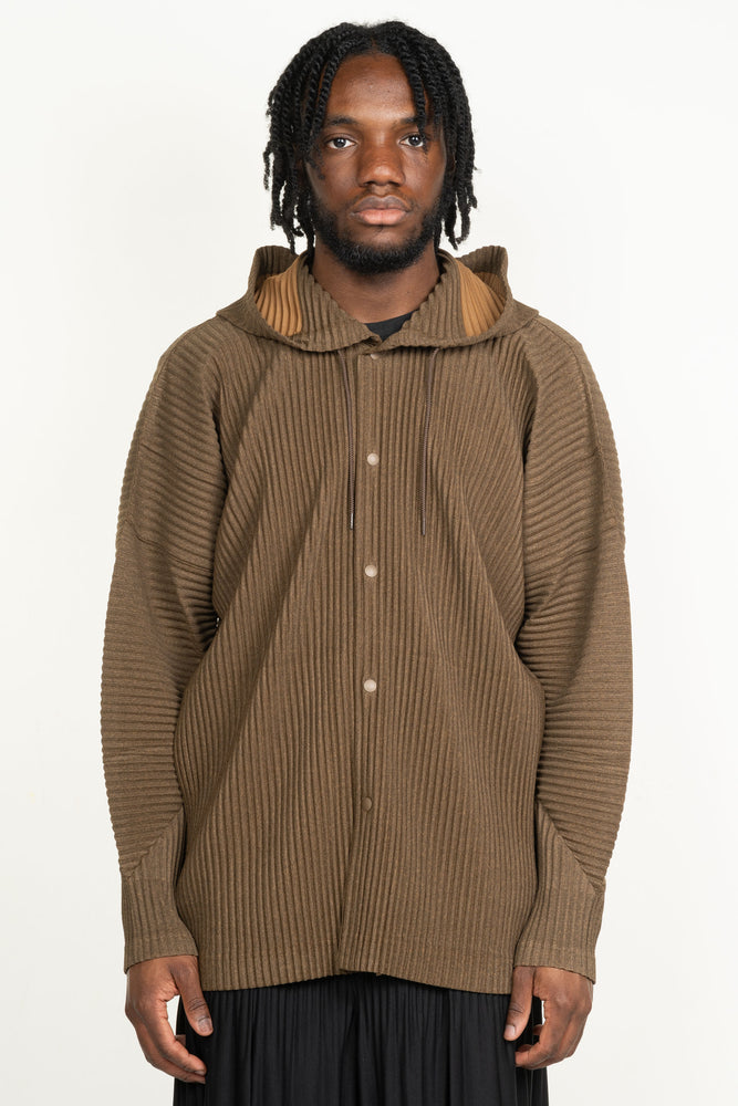 Heather Pleats Jacket Brown