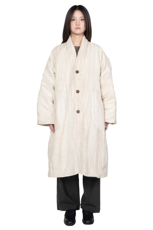 Ivory White Padded Long Coat